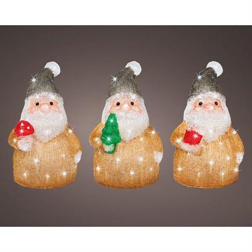 BABBO NATALE LUMINOSO 35CM 40 LED BIANCO FREDDO