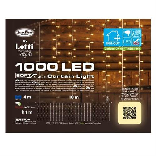 TENDA 10XH.1MT 1000 LED BIANCO CALDO 5MM TIMER MEMORY CONTROLLER