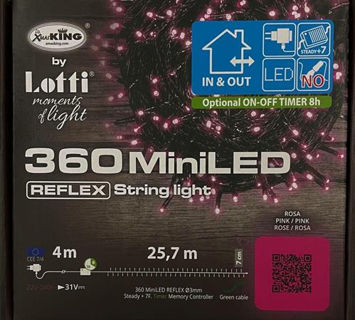 LUCI DI NATALE 360 MINILED ROSA