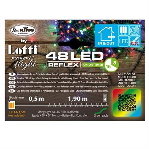 LUCI DI NATALE A BATTERIA 48 LED MULTICOLOR