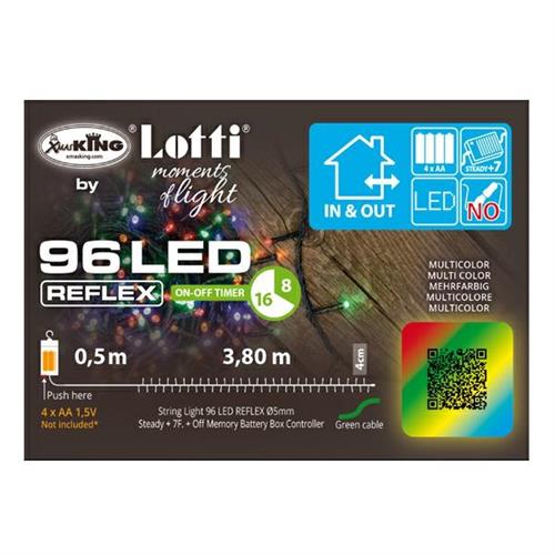 LUCI DI NATALE A BATTERIA 96 LED MULTICOLOR