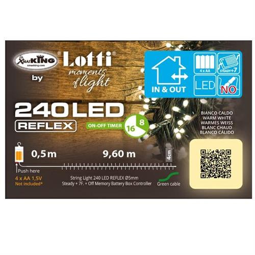 LUCI DI NATALE A BATTERIA 240 LED BIANCO CALDO