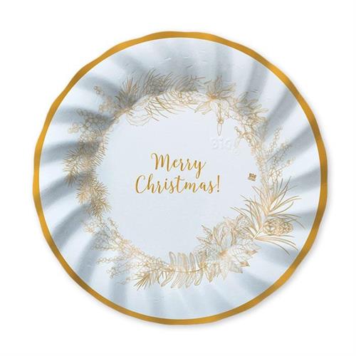 PIATTI 25CM CHRISTMAS GOLD 8PZ