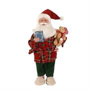 BABBO NATALE IN PIGIAMA SCOZZESE 45 CM