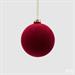 PALLINA DI NATALE VETRO VELLUTO BORDEAUX 8 CM - EDG-