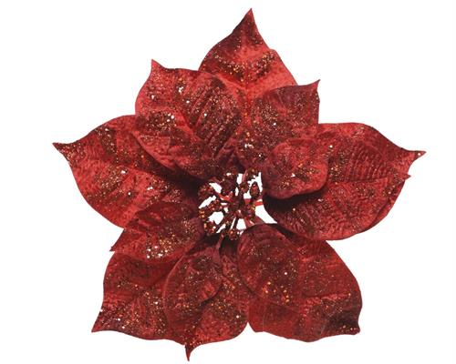 STELLA DI NATALE 26X26X7 CM ROSSO GLITTER