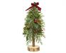 MINI ALBERO 40 CM CON BASE IN LEGNO BACCHE E FIOCCO