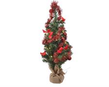 MINI ALBERO 60 CM CON DECORAZIONI ROSSO