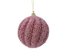 PALLINA DI NATALE ROSA VELVET GLITTERATA 8 CM