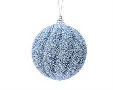 PALLINA DI NATALE AZZURRA GLITTERATA 8 CM