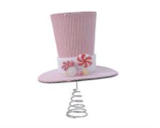 PUNTALE 25 CM CAPPELLO CON CARAMELLE ROSA