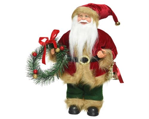 BABBO NATALE 30 CM CON GHIRLANDA