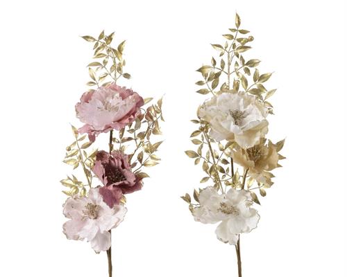 RAMO 85 CM CON FIORI CHAMPAGNE/ROSA