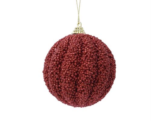 PALLINA DI NATALE ROSSA GLITTERATA 8 CM