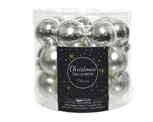 PALLINE DI NATALE ARGENTO 2,5 CM CONFEZIONE 24 PZ