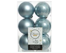 PALLINE DI NATALE CELESTI 6 CM CONFEZIONE 12 PZ