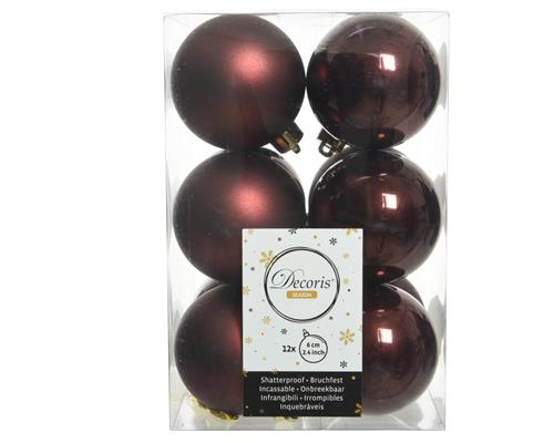 PALLINE DI NATALE REDWOOD 6 CM CONFEZIONE 12 PZ