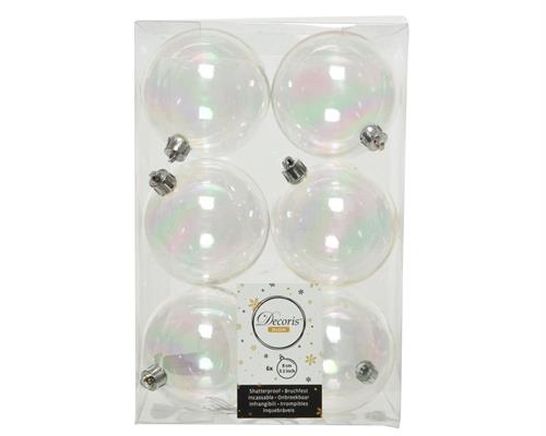 PALLINE DI NATALE IRIDESCENTI 8 CM CONFEZIONE 6 PZ