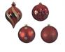 PALLINE DI NATALE ROSSE CON DECORI ORO 15 CM 6 PZ