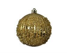 PALLINA DI NATALE ORO CON STRASS 8 CM