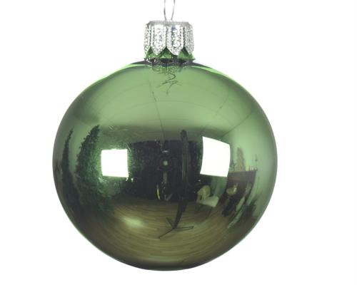 PALLINE DI NATALE VERDE LUCIDO 6 CM CONFEZIONE 6 PZ