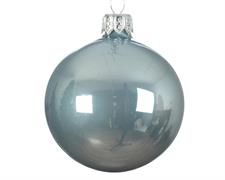 PALLINE DI NATALE CELESTE LUCIDO 8 CM CONFEZIONE 6 PZ