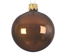 PALLINE DI NATALE CANNELLA LUCIDO 8 CM CONFEZIONE 6 PZ