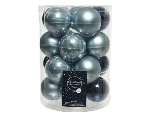 PALLINE DI NATALE CELESTE-BLU 6 CM CONFEZIONE 20 PZ