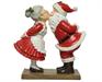 FIGURA BABBO NATALE MAMMA NATALE BACIO IN POLIRESINA 9X20X20 CM