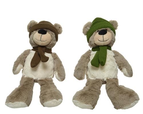 PELUCHE ORSO 22X25X30CM VERDE/MARRONE