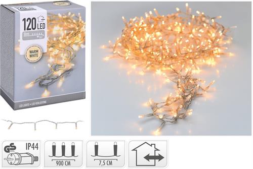 LUCI DI NATALE 120 LED BIANCO CALDO LUCE FISSA