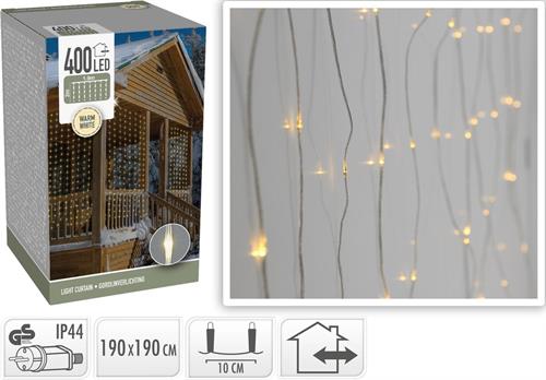 LUCI DI NATALE A TENDA 400 LED BIANCO CALDO