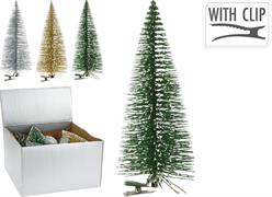 ALBERO DI NATALE CON CLIP 14 CM - 3 ASS