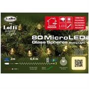 LUCI DI NATALE 80 SFERE MICROLED IN VETRO BIANCO CALDO