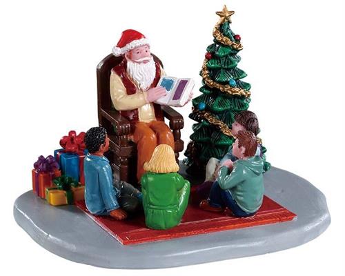 FIGURA PER VILLAGGIO NATALIZIO BABBO NATALE CON BAMBINI 10 CM