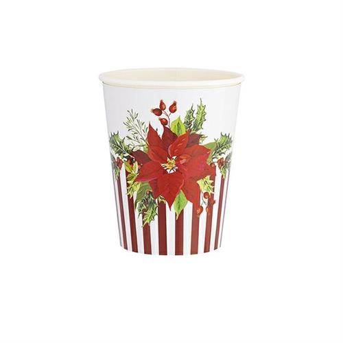 BICCHIERI 250 CC CHRISTMAS FLOWER 8 PZ