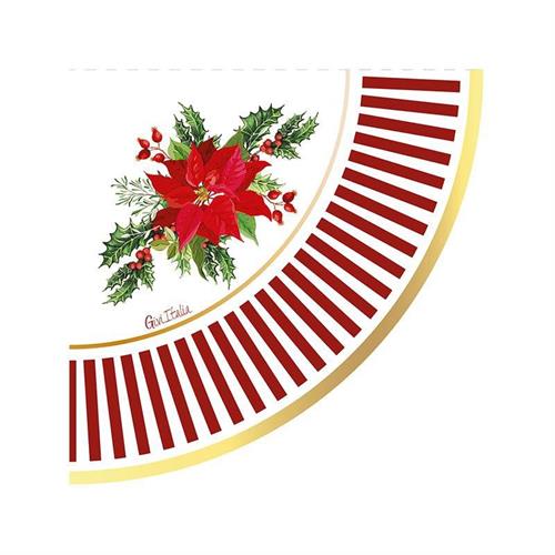 TOVAGLIOLI CHRISTMAS FLOWER SMERLO TONDO 33X33 CM 16 PZ