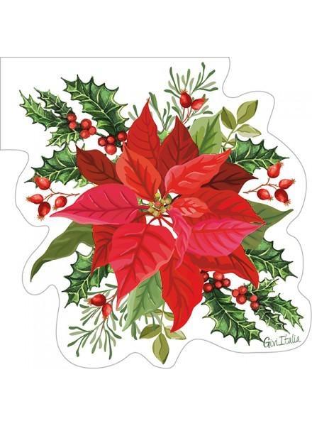 TOVAGLIOLI SAGOMATI CHRISTMAS FLOWER 33X33 CM 16 PZ