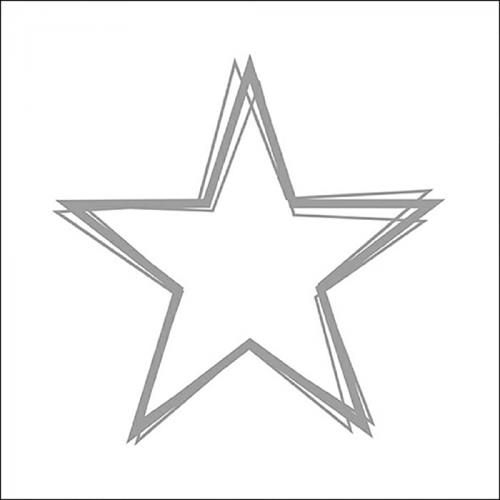 TOVAGLIOLI 33X33 STAR OUTLINE SILVER 20 PZ