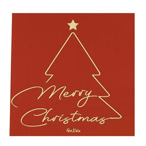 TOVAGLIOLI MERRY CHRISTMAS IN RED 3 VELI 33 X 33 16 PZ