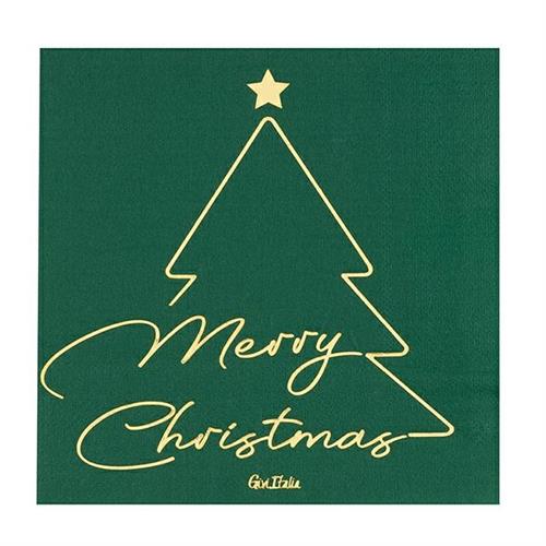 TOVAGLIOLI MERRY CHRISTMAS IN GREEN 3 VELI 33X33 16 PZ