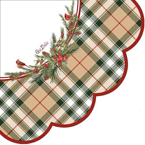 TOVAGLIOLI SCOTTISH CON SMERLO CUORE 33X33 CM 16 PZ