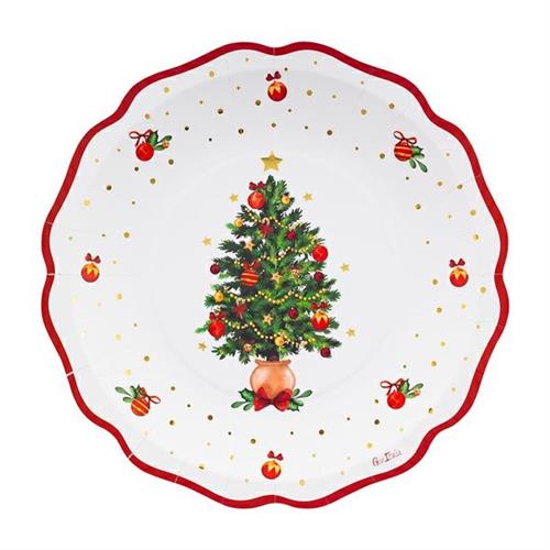 PIATTI IN CARTA CHRISTMAS WISHES 27 CM 8 PZ