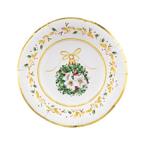 PIATTI FONDI LA MAGIA DEL NATALE 24 CM 8 PZ