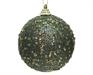 PALLINA DI NATALE VERDE CON PAILLETTES ORO 8 CM