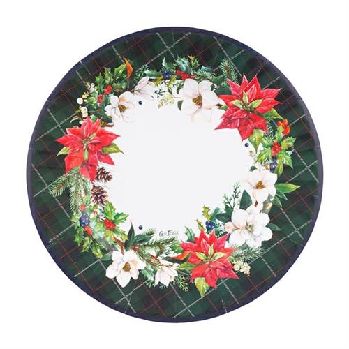 PIATTI IN CARTA CHRISTMAS TARTAN 8 PZ 27 CM