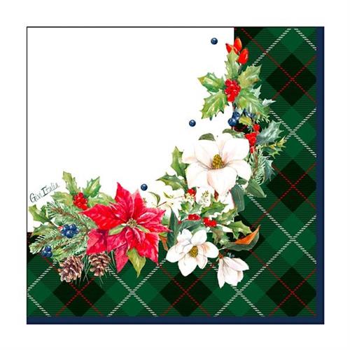 TOVAGLIOLI CHRISTMAS TARTAN 33X33 CM 16 PZ