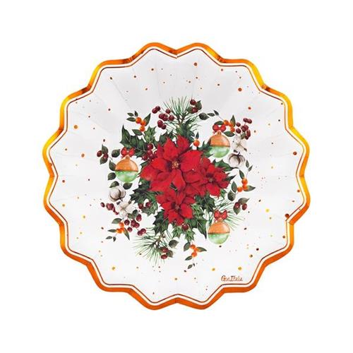 PIATTI FONDI NATALIZI JOIE DE NOEL 24 CM 8 PZ