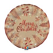 PIATTI NATALIZI IN CARTONCINO KRAFT XMAS 6 PZ 25 CM