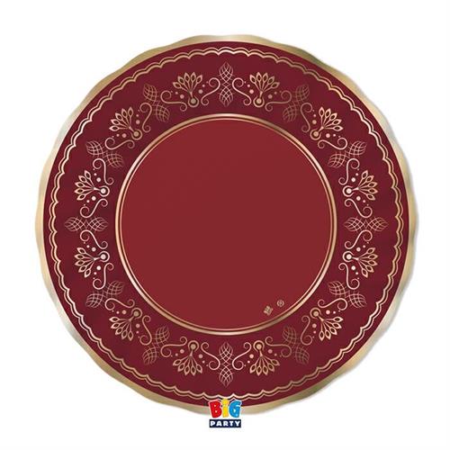 PIATTI NATALIZI ROYAL RED GOLD 6 PZ 30 CM